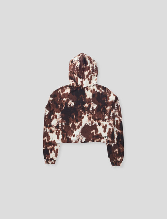 Women's Casual Lightweight French Terry Crop Popover Hoodie