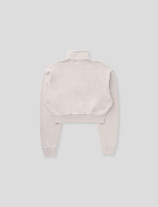 Women's Casual Lightweight French Terry Crop 1/4 Zip Sweatshirt